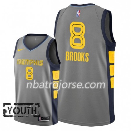 Barn Memphis Grizzlies Tröja MarShon Brooks 8 2018-19 Nike City Edition Grå Swingman